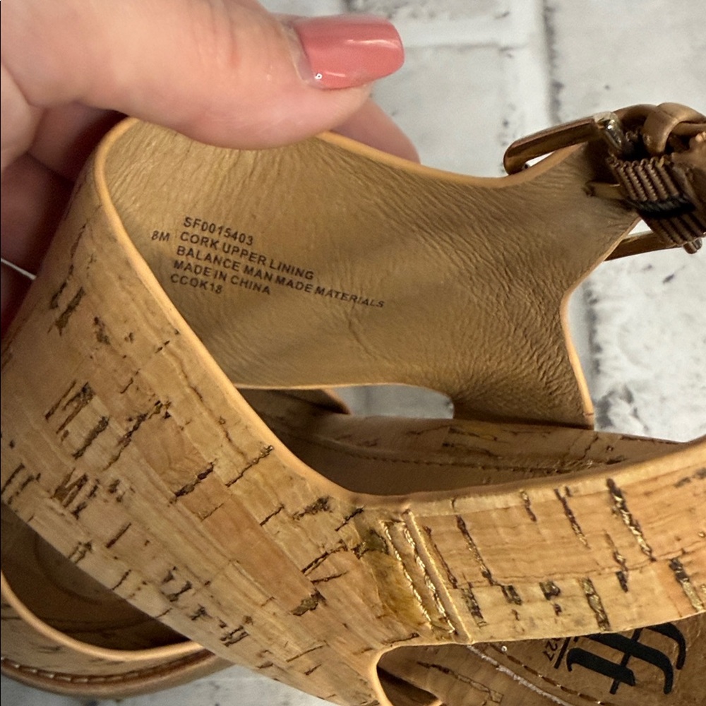 Sofft Tan Cork‎ Heeled Sandals - Picture 5 of 7